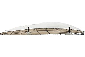 Linder Dachstoff für Pavillon oval 5,3x3,5m beige Polyester Ersatzdach wasserdicht Dach