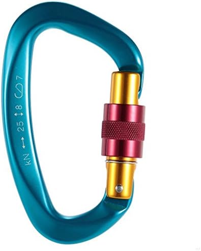SLBGADIEME Lightweight Aluminum Alloy Climbing Buckle for Rescue Rock Climbing Caving and Outdoor Activity(Redsilver Blue)