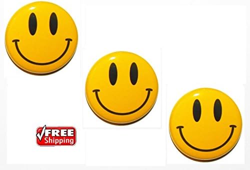 SET OF 3 BIG NOVELTY YELLOW SMILEY HAPPY FACE FRIDGE MAGNETS 5CM GIFT,HOME DECOR REFERIGERATOR MAGNETS