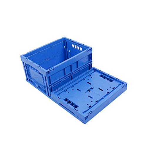 KLAPPBOX 20 LITER, kleine, stabile Faltbox Made in Germany, Kunststoff Transportkiste TÜV-Zert., Plastikbox, Transportbox, 40x30x22 cm, max. 25kg, Blau - 4