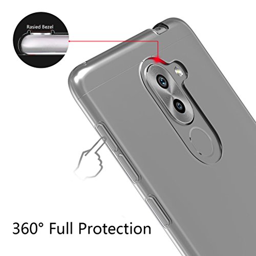 Cover Honor 6X + [2-Pack Pellicola Protettiva in Vetro Temperato], YooweiÂ® Cover Honor 6X Silicone Morbido TPU Chiaro Cristallo Estremamente Sottile Puro Trasparente per Huawei Honor 6X