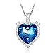 Produktbild XG S925 Silver Lady Blue Love Anti-Fatigue Simple Anti-Allergy Fashion Set Crystal Pendant Necklace