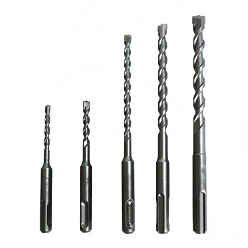 S&R Hammerbohrer SDS-Bohrer-Set, Betonbohrer SDS Plus 5-tlg : 5, 6 x 110 mm; 6, 8, 10 x 160 mm in Kunststoffbox für Beton,Granit, Stein.Bohrer für Bohrhammer und Schlag-Bohrmaschine. - 6