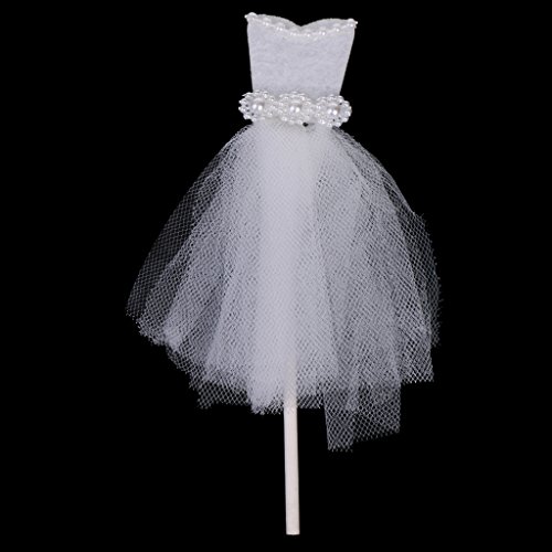MagiDeal 2pcs Cupcake Kuchen Topper Pick Bräutigam Anzug Brautkleid Form Hochzeits Party Dekoration - 3