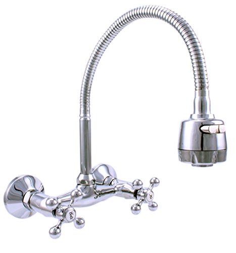 ATCO® RETRO Wandarmatur Spültischarmatur Küchenarmatur Kreuzgriff Küche flexibel - 3