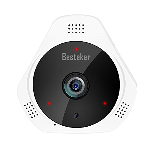 Preisvergleich Produktbild 360 ° IP Kamera Besteker Wireless Überwachungskamera Wifi 1,3 Megapixel HD Fischaugenobjektiv Weitwinkel 10 mt Nachtsicht Home Security Überwachungskameras System
