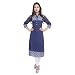BLUEPOCKET Kurti / Kurta for women(Cotton, Polka Dots, Straight, Long, Indigo Blue) RS.540.00