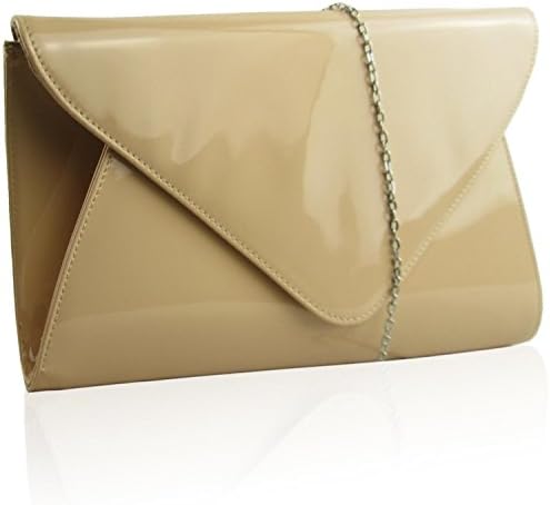 Zarla Patent Ladies Flat Clutch Bridal Party Envelope Designer Women Evening Bags UK