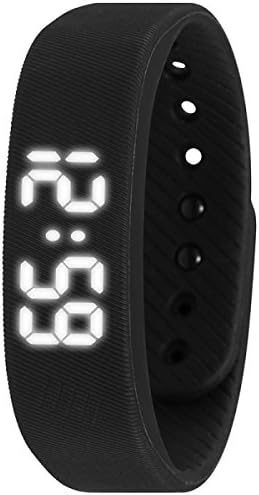 Smart Wristband Pedometer Bracelet Fitness Tracker Smart Watch With Step Calories Counter Distance Time / Date For Walking Running Kids Men Women,Black