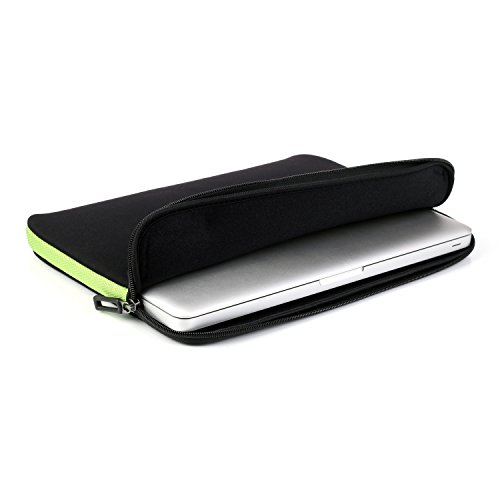 GIZGA 14.1 Zoll LaptopTasche / Schutzhülle für Laptop / Tablet mit einer Bildschirmdiagonale von 35,8 cm (14,1 Zoll) Schwarz mit Grün - 4