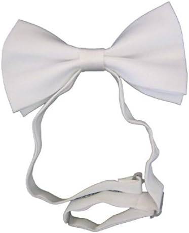 Unisex White Neck Bow Tie Dickie Bow Clip On Weddings Fancy Dress Gangster Party