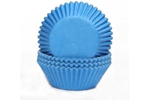 Miss Bakery's House® Moldes para magdalenas - papel - estándar - Ø 50 mm x 30 mm - azul - 75 piezas - forma de papel para hornear