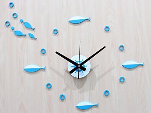 Modern DIY Large Frameless Kitchen Wall Clock 3D Stickers Home Office Decor Gift Sucastle The Mediterranean 14 inches