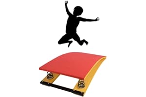 HTRY Children's Gymnastics Vault Springboard, Spring Pedal Gymnastics Somersault Booster, Suitable For Schools and Families,(Size:Two40*60 * 18cm,Color:red)