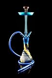 Kaya Shisha ELOX „Marble 630“ Wasserpfeife Hookah, blaue Alu-Rauchsäule, blauer Silikonschlauch, blaues Alu-Mundstück