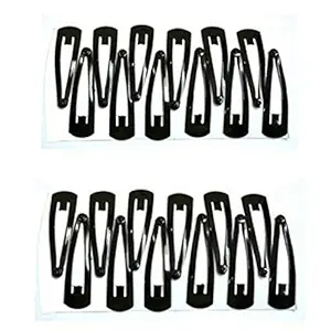 elav Black Metal Tic Tac Hair Clips Snap Pin for Baby Kids Women Girls, Tic Tac Hair Clips Pin for Daily Use | Set of 24