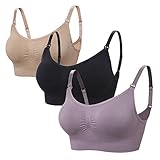 BAOMOSI Womens Maternity Nursing Bras Seamless Push up Wireless Underwear