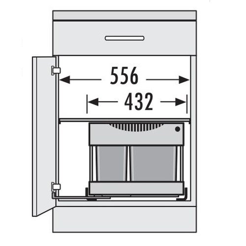 Hailo 3644801 Abfallsammler TR Swing 60.2/30M für Schränke von 600 mm Breite mit Drehtür - 5