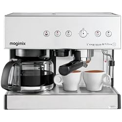 Magimix 11423 Expresso et filtre automatique cafetière pour café moulu ou dosette, Chrome mat, 2010W