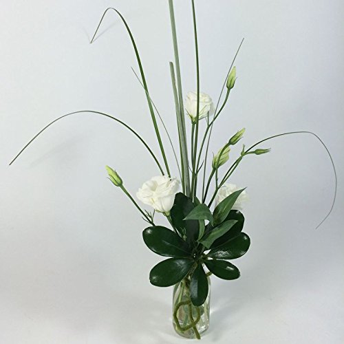 12 x Glasfläschchen – Vasen, cremefarbenes Band H 10,5 cm – Glasflaschen Tischvasen Dekoflaschen - 3