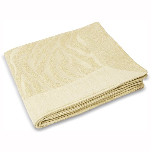 Riva Paoletti Zuma Throw - Metallic Gold - Reversible Chenille Zebra Print - Large Panel Border - 10