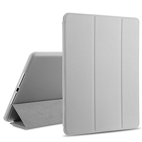 Hülle für iPad Air 2 iPad 6th Generation CICMOD® Smartcover Case Tasche Schutzhülle Etui Auto Aufwachen/Schlaf Funktion mit Multi Ständer und Anti-Stoß weiche TPU Rückseite (Grau)