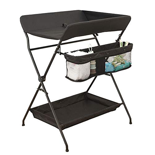 Preisvergleich Produktbild Wickeltische kommoden Baby-Wickeltisch-Station faltend, Massage-Windel-Maßeinheits-Kindertag... für Kind, Querbein-Art (Farbe : SCHWARZ)