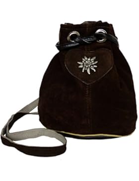 Umhängetasche Wildleder - Trachtentasche Echt Leder - Dirndltasche Beuteltasche