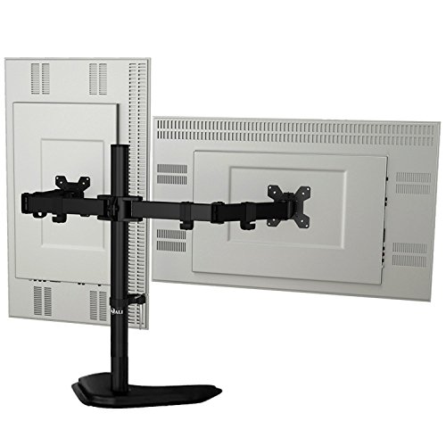 WALI Dual LCD Monitor Mount Free Standing Fully Adjustable Desk Fits Two Screens up to 27