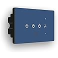 IOTICS Smart Switch Board: 3 x Lights Switch and 1 x Fan switch Module | Finger Touch, Remote, App Control | Voice Compatible with Alexa & Assistant | Home Automation Solution (Blue)