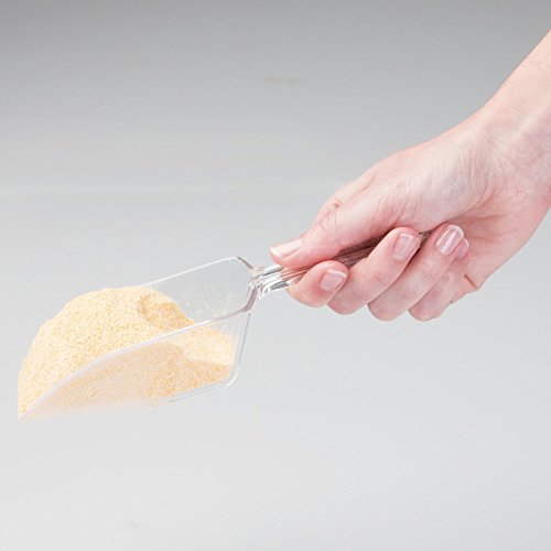 InterDesign 31243EU Messlöffel Schaufel 1/2 Cup für Küche Speisekammer Tierfutter Waschpulver – 3 Stück, Plastik, durchsichtig, 19.558 x 6.8834 x 3.937 cm - 4