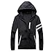 Produktbild URSING Herren Zip Sweatjacke Kapuzenjacke Hoodie mit Kapuze Freizeitjacke Outdoor Jacken Windjacke Leichte Jacken Bomberjacken Windbreaker Sportswear Übergangsjacke(Schwarz,XL)