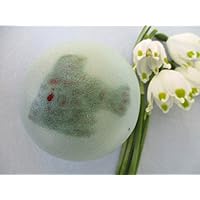 Schwimmstein, schwimmende Deko, Schwimmkugel für Teich, Pool, Gartenteich, Zimmerbrunnen, Gartendeko, Teichdeko, Gartenkugel, Teichkugel, Keramik-Stein, Keramik-Kugel, 6,5 x 5 cm, Handarbeit