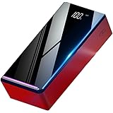 XCC Display Digitale con Schermo a Specchio 50000 mAh Power Bank di Grande capacità Creative Power Bank (Color : Red, Size : 
