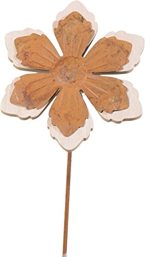 Preisvergleich Produktbild STECKER Holzstecker ,,Blume' 551185 Blume Holz Rost 67cm