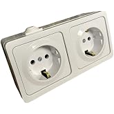 Ne-Ad Sıva&uuml;st&uuml; İkili Topraklı Priz - 2P+N 16A 220V, Topraklama Kontaklı, Dayanıklı ABS G&ouml;vde, Ev ve At&ouml;lye Kullanımına Uygun 