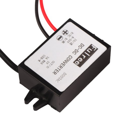 DEOK DC-DC-Buck Converter Mikro-USB zum USB-Adapter 12V / 24V auf 5V Step Down Converter Kfz-Netzteil 8-50V Spannungsregler Netzteiladapter-Modul (Typ A USB-Buchse mit Ohr) - 3