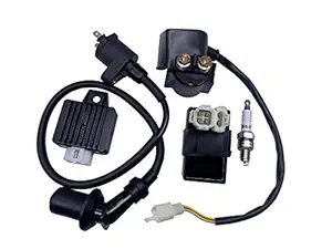 Hity Motor 4+2 Pin AC CDI Relay Voltage Regulator Ignition Coil Spark plug Fit for 4 stroke GY6 50-150cc 125cc Engine Such as ATV taotao kymco Scooter Moped