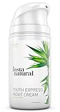 InstaNatural Professional Formula Youth Express Night Cream - Anti Aging Face Lotion for Men & Women - Age & Deep Wrinkle Recovery Moisturizer for Healthy Skin - Rapid Repair Formula - Works on Eye Bags, Fine Lines & Puffiness - 3.4 OZ