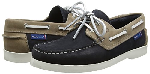 Quayside Unisex Adults’ Alderney Boat Shoes, Blue (Navy/Sand), 7 UK