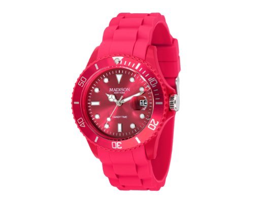 MADISON NEW YORK Armbanduhr Uhr CANDY TIME Analog Silikon berry MADISON NEW YORK Armbanduhr Uhr CANDY TIME Analog Silikon berry