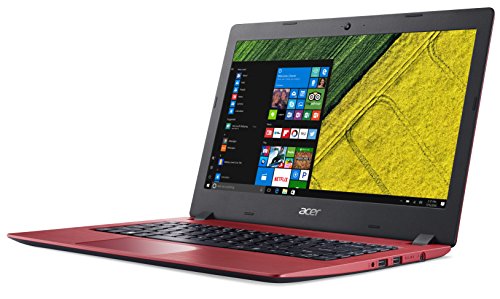 Acer Aspire 1 14-Inch Notebook -  Red   Intel Celeron N3350 Processor  4 GB RAM  64 GB eMMC  Windows 10 
