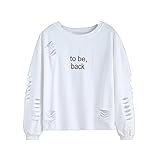 iHENGH Neujahrs Karnevalsaktion Damen Frühling Sommer Top Bluse Bequem Lässig Mode Frauen Lose Slash Neck Sweatshirt Damen Casual Brief Tanz Pullover Tops