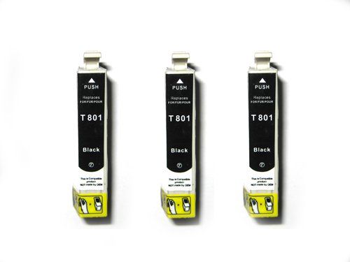 3x kompatible Premium Druckerpatrone Für den Drucker Epson Stylus Photo PX 820 FWD in Schwarz Hohe Kapazität!
