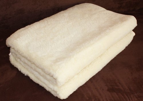 Schafwolldecke Kuscheldecke mit beidseitiger extradicker Wollseite 160x200
