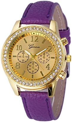 Womens Geneva Quartz Watches Numera Analog Lady Wrist Watch Female Watches for Women Round Dial Case Comfortable Leather Wristwatch u32