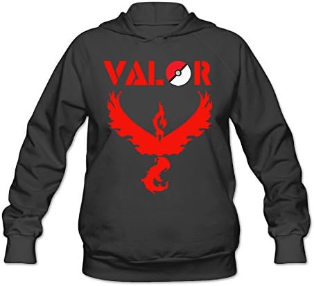 Women's Pokemom Go Valor Long Sleeve Hooded Sweatshirt Black -  Black - 