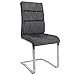 Produktbild Invicta Interior Design Freischwinger Stuhl Wellness Strukturstoff anthrazit grau Flachstahl Esszimmerstuhl Esszimmer Küchenstuhl