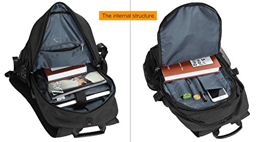 Leichter Laptop-Rucksack College Schultasche Computer Rucksack mit USB-Port passt 39,6 cm Laptop Notebook Black-01 39,6 cm (15,6 Zoll) - 5