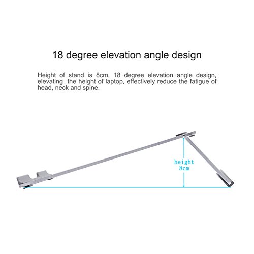 XFAY Ergonomic Aluminium Portabler Kühlend Laptopständer Notebookständer für Laptops, Notebook PC, MacBook (Silber) - 5
